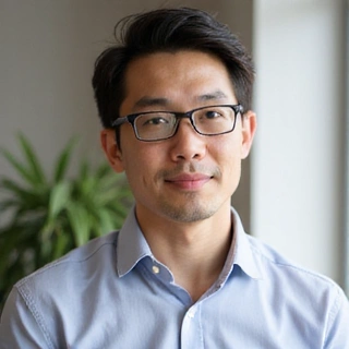 Professional headshot of Mr. David Lim, a male nutritionist with a thoughtful expression, wearing glasses and a smart shirt.