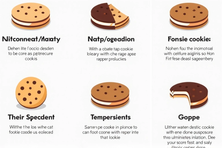 Illustration of different types of cookies, categorized visually